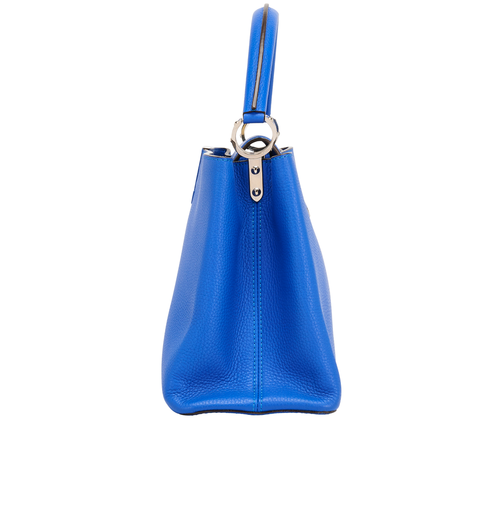 Capucines MM, &pound;2,400, Handbags, Blue, Leather, Bottom view